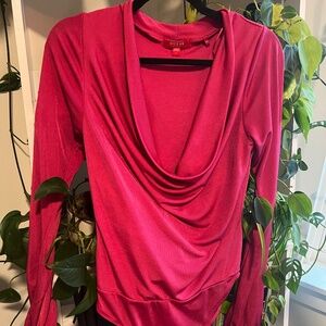 Guess Women's pink long sleeve bodysuit